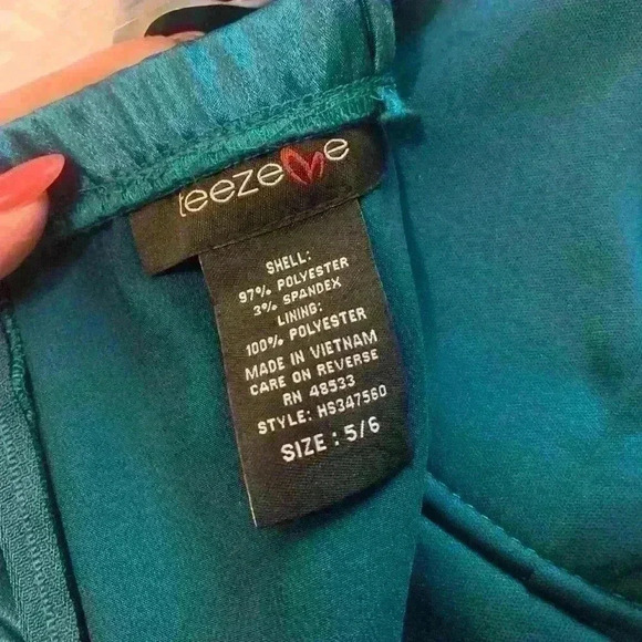 Macy’s Teal Blue/Green Formal Dress - Picture 3 of 6